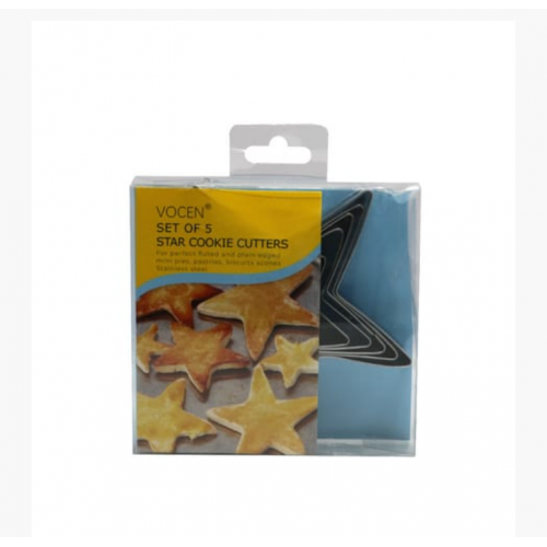 COOKIE CUTTER SET STAR 5PC STEEL COOKIE CUTTER SET STAR 5PC STEEL